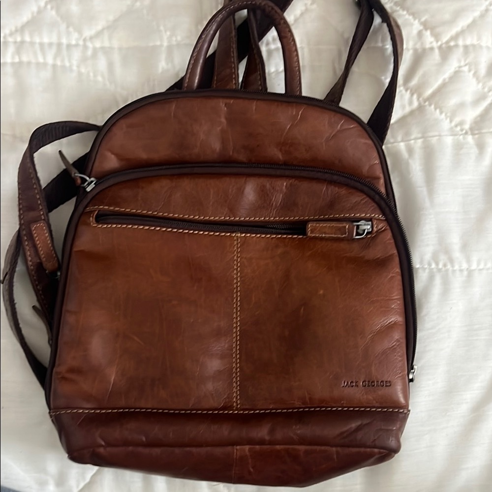 Brown Leather Backpack